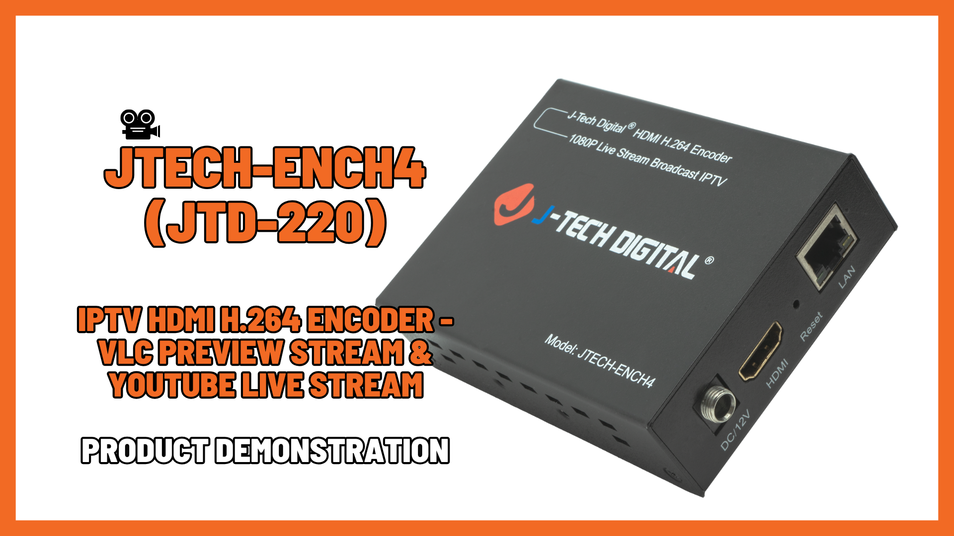 JTECH-ENCH4 (JTD-220) - 1080P HDMI Livestream IPTV Encoder | Product Demo Video