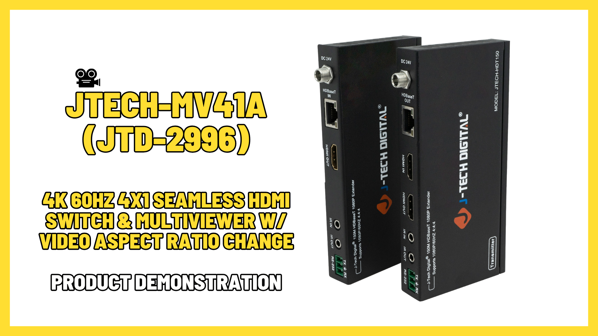 JTECH-MV41A (JTD-2996) - 4K 60Hz 4x1 HDMI Switch & Multiviewer | Product Demo Video
