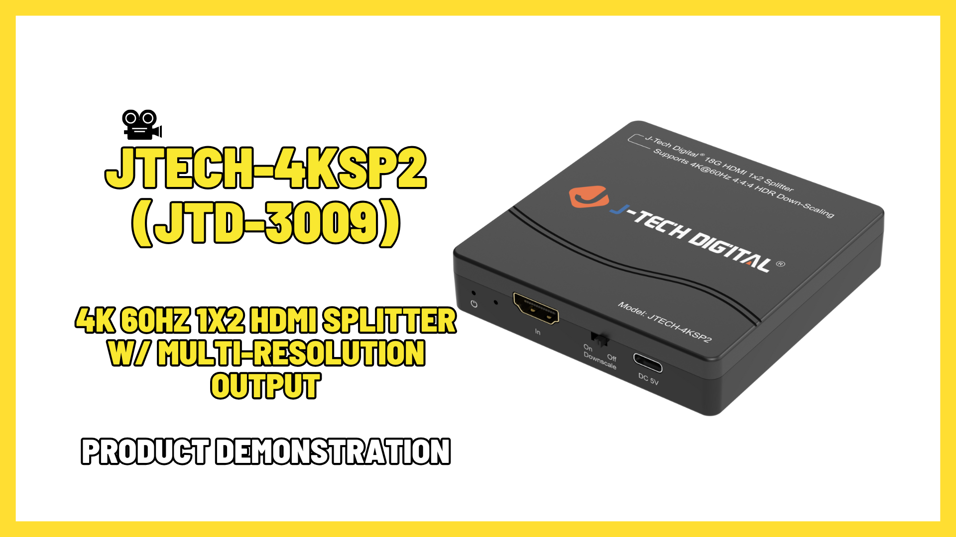 JTECH-4KSP2 (JTD-3009) - 4K 60Hz 1x2 HDMI Splitter with MRO | Product Demo Video