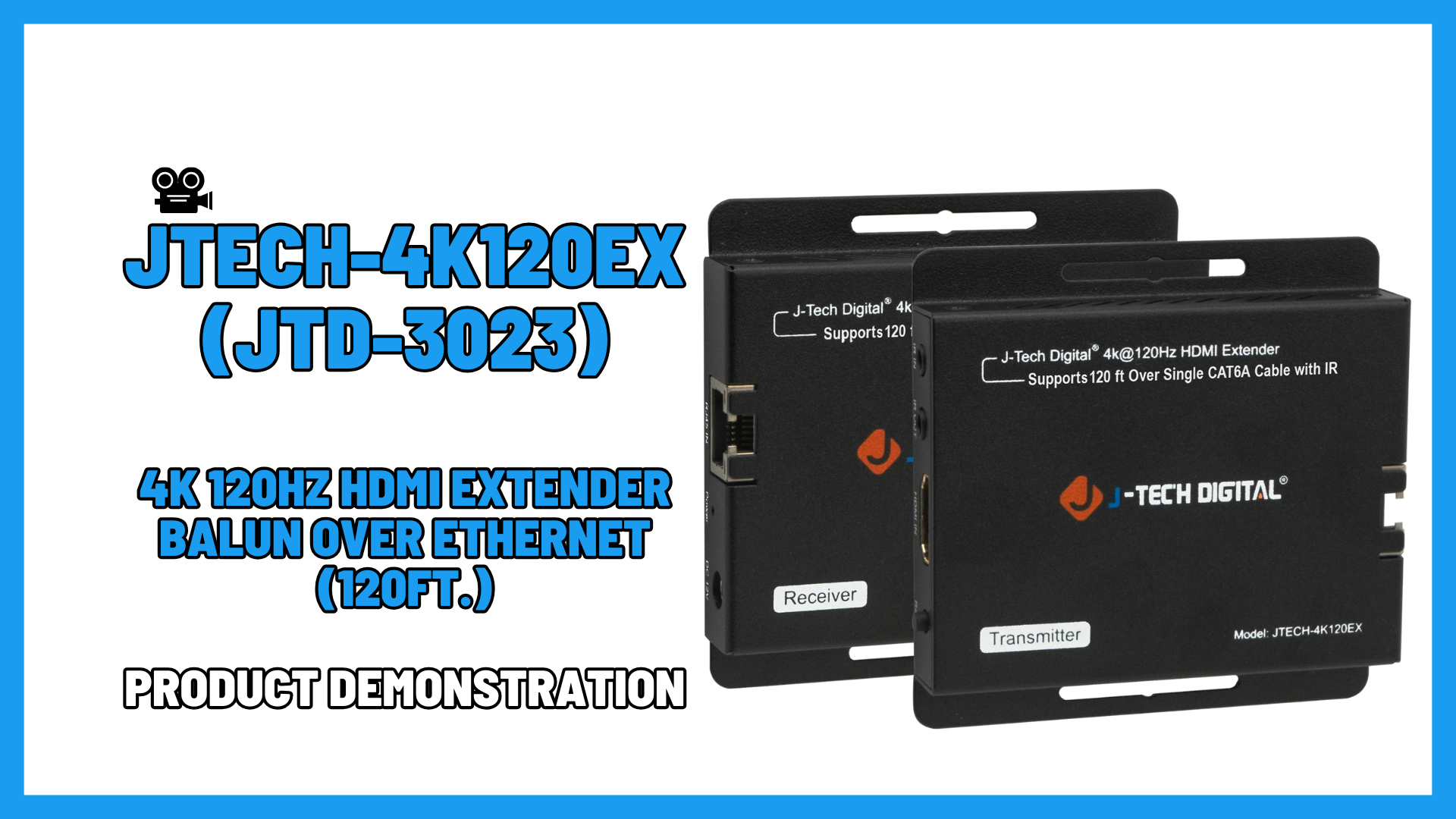 JTECH-4K120EX (JTD-3023) - 4K 120Hz HDMI Extender Over Ethernet | Product Demo Video