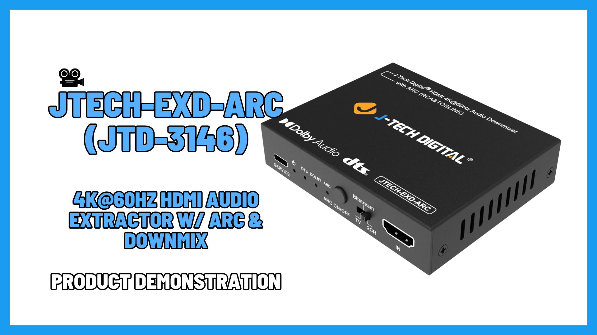 JTECH-EXD-ARC (JTD-3146) - 4K 60Hz HDMI Audio Extractor with ARC | Product Demo Video