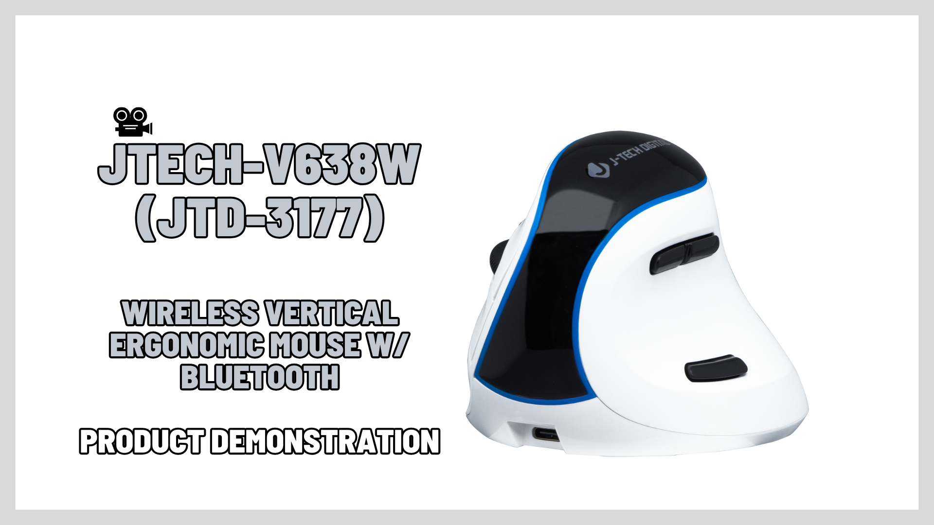 V638W (JTD-3177) - Vertical Ergonomic Wireless Mouse with Bluetooth | Product Demo Video