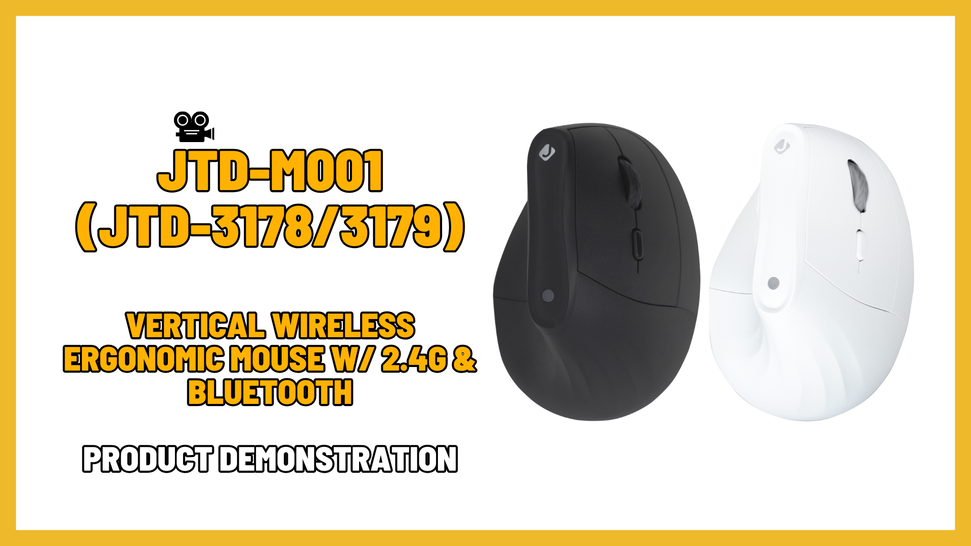 JTD-M001 - Vertical Wireless Ergonomic Mouse | Product Demo Video