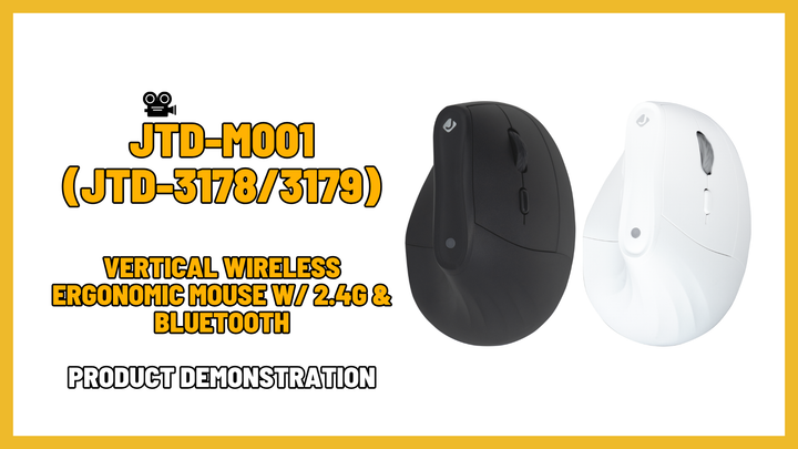 JTD-M001 - Vertical Wireless Ergonomic Mouse | Product Demo Video