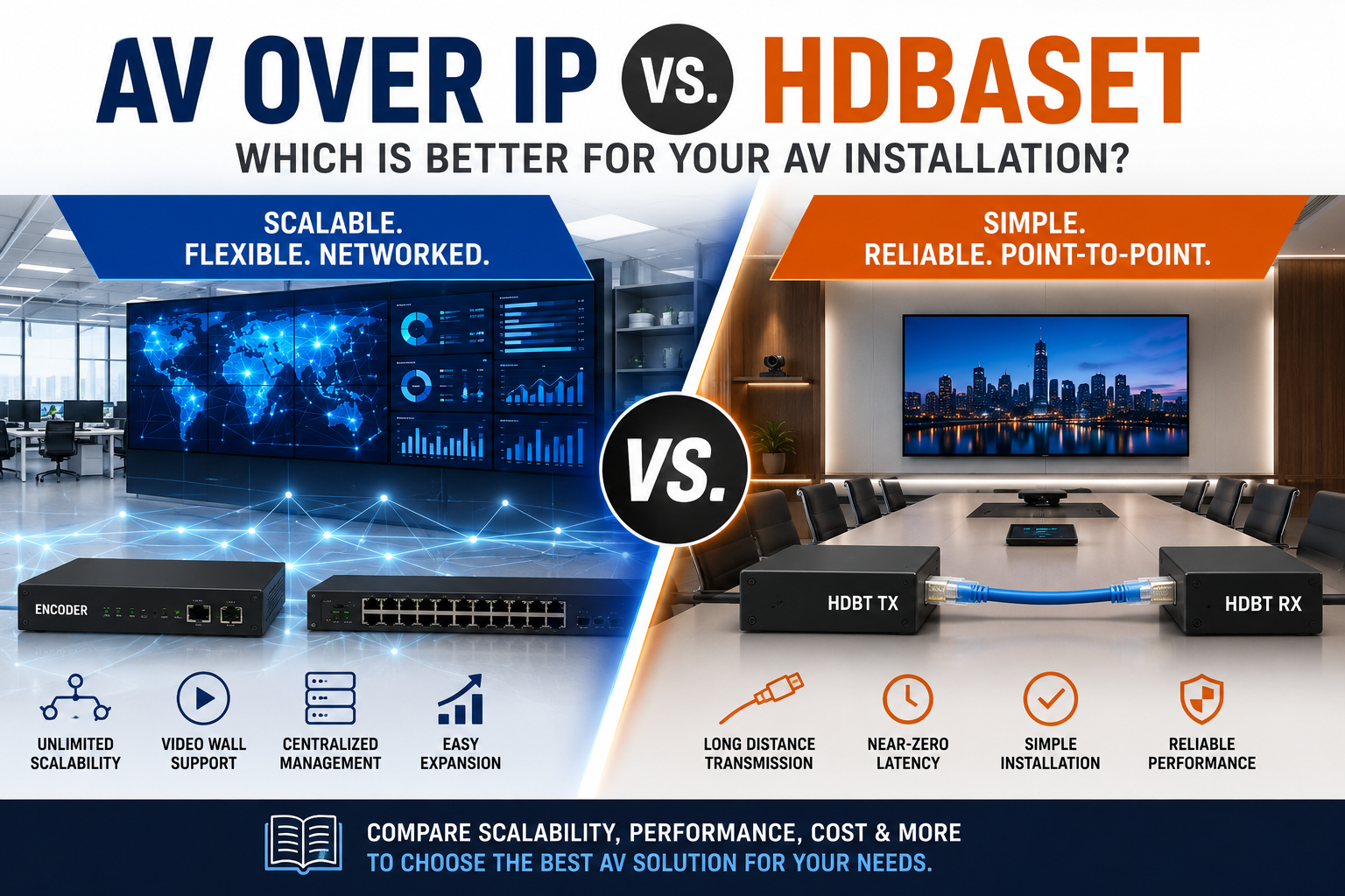 AV Over IP vs HDBaseT: Which Is Better for Your AV Installation?