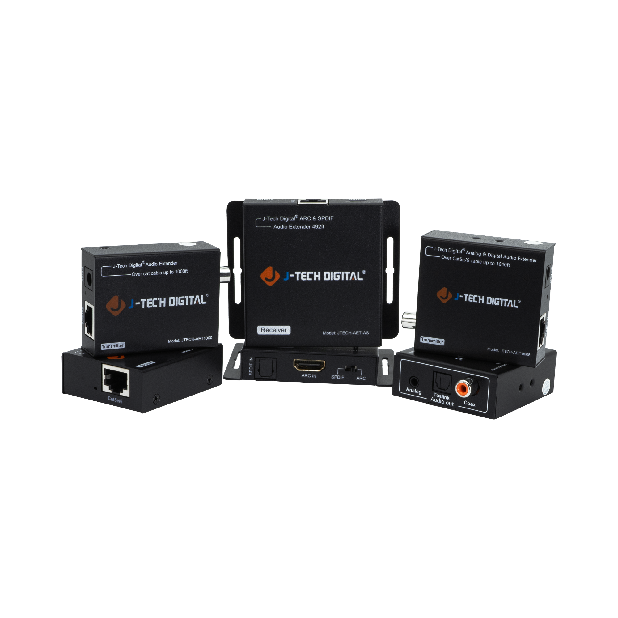 Digital Audio & Analog Audio Extenders over Ethernet for high-quality, long distance audio signal transmission.