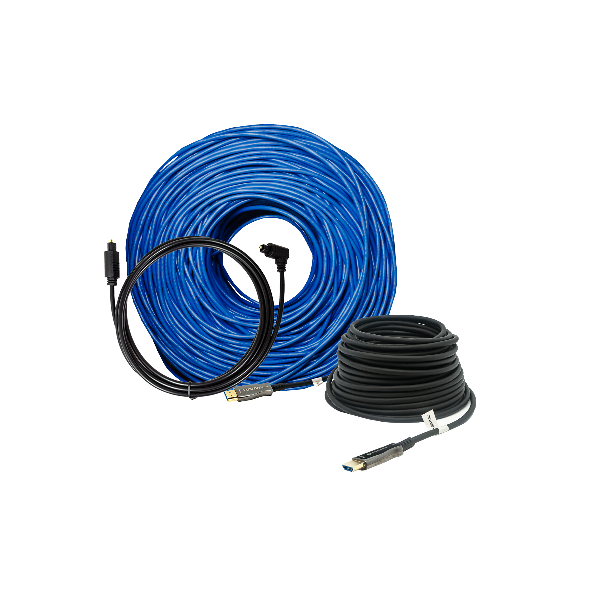 HDMI, Optical, Ethernet Cables for Audio Video signal distribution