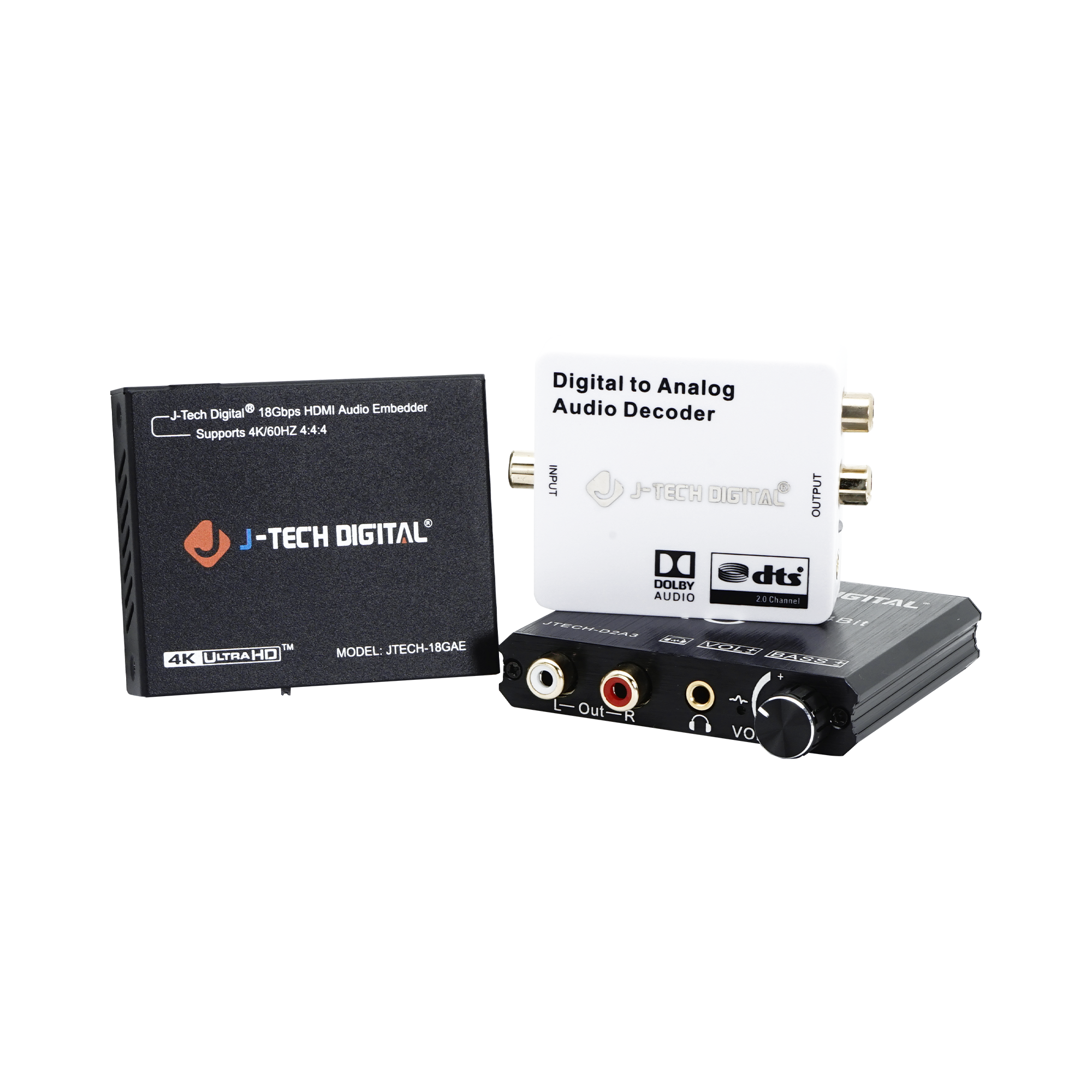 Audio converters, featuring Digital to Analog (DAC), audio downmixing, decoding, and embedding capabilities for versatile audio solutions.