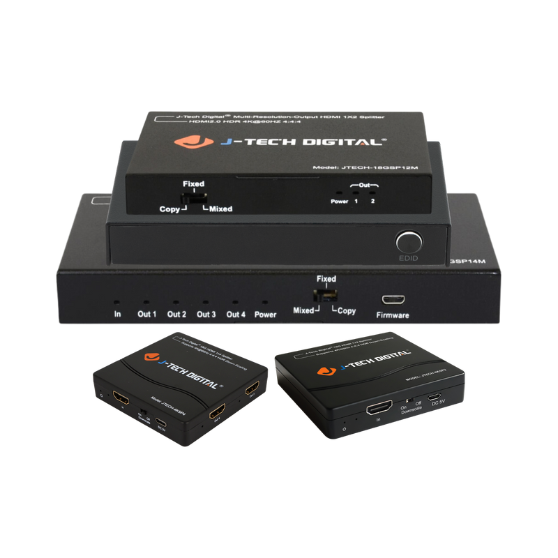 HDMI Splitters – Distribute HDMI signals to multiple displays.