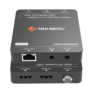 4K 60Hz HDMI Extender Over Cat6a/7 with PoC (230ft.) | JTECH-EX230V2