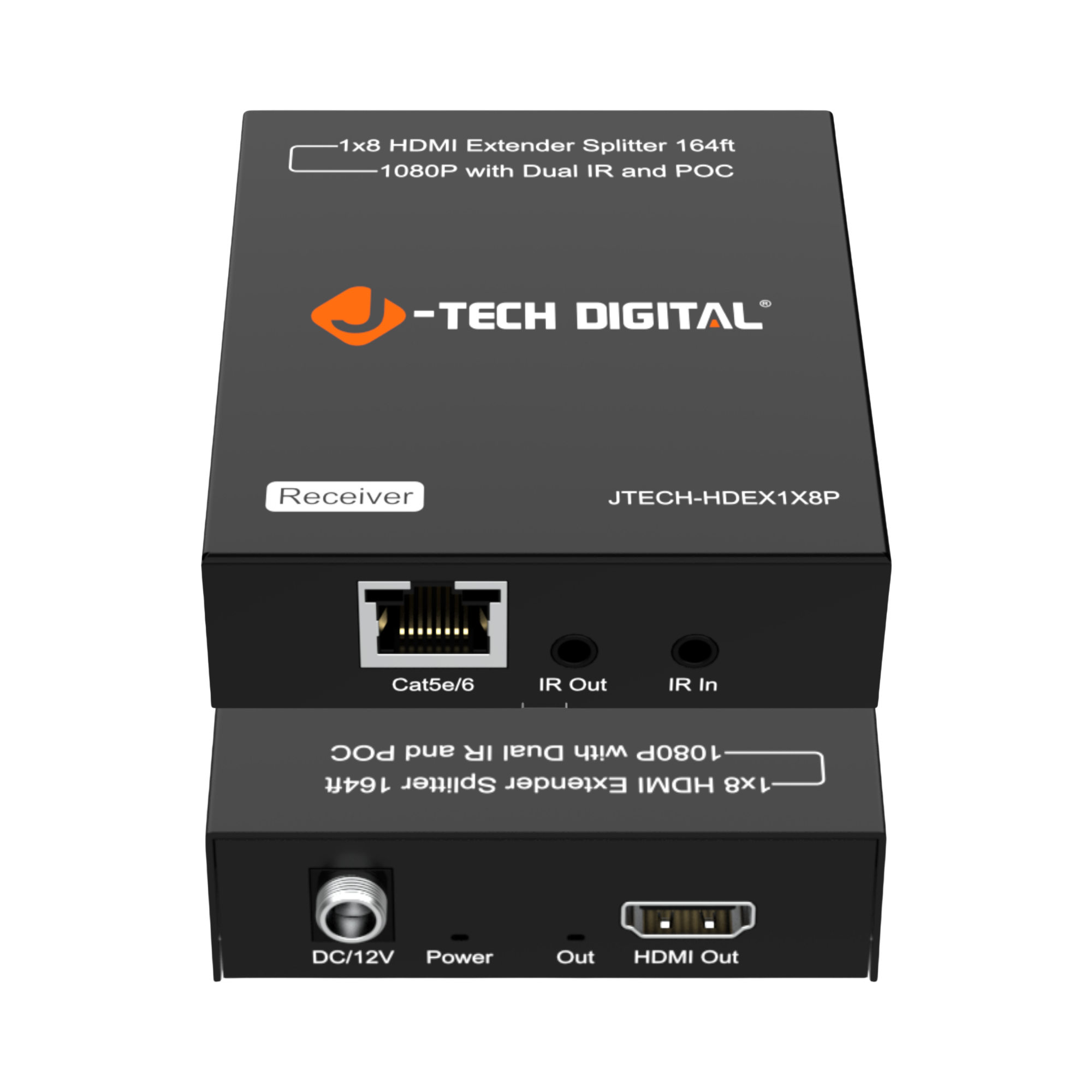 1080P 60Hz 1x8 HDMI Extender Over Ethernet (164ft.) | JTECH-HDEX1X8P