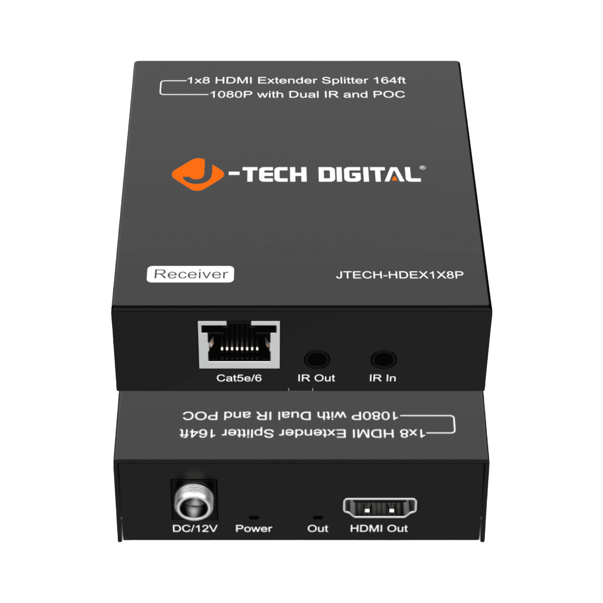 1080P 60Hz 1x8 HDMI Extender Over Ethernet (164ft.) | JTECH-HDEX1X8P