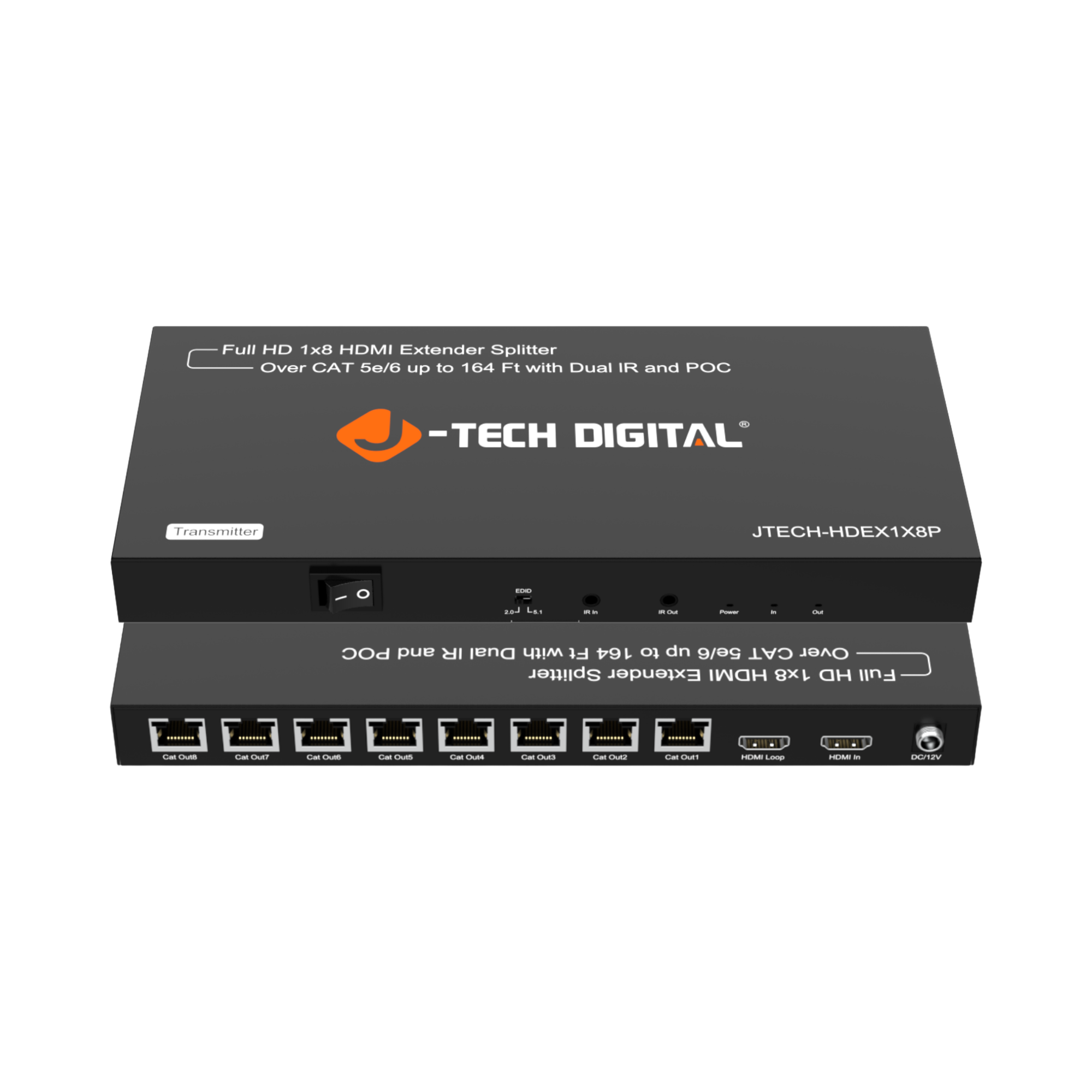 1080P 60Hz 1x8 HDMI Extender Over Ethernet (164ft.) | JTECH-HDEX1X8P 1080P 60Hz 1x8 HDMI Extender Over Ethernet (164ft.) | JTECH-HDEX1X8P