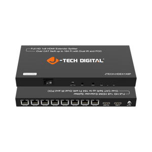 1080P 60Hz 1x8 HDMI Extender Over Ethernet (164ft.) | JTECH-HDEX1X8P