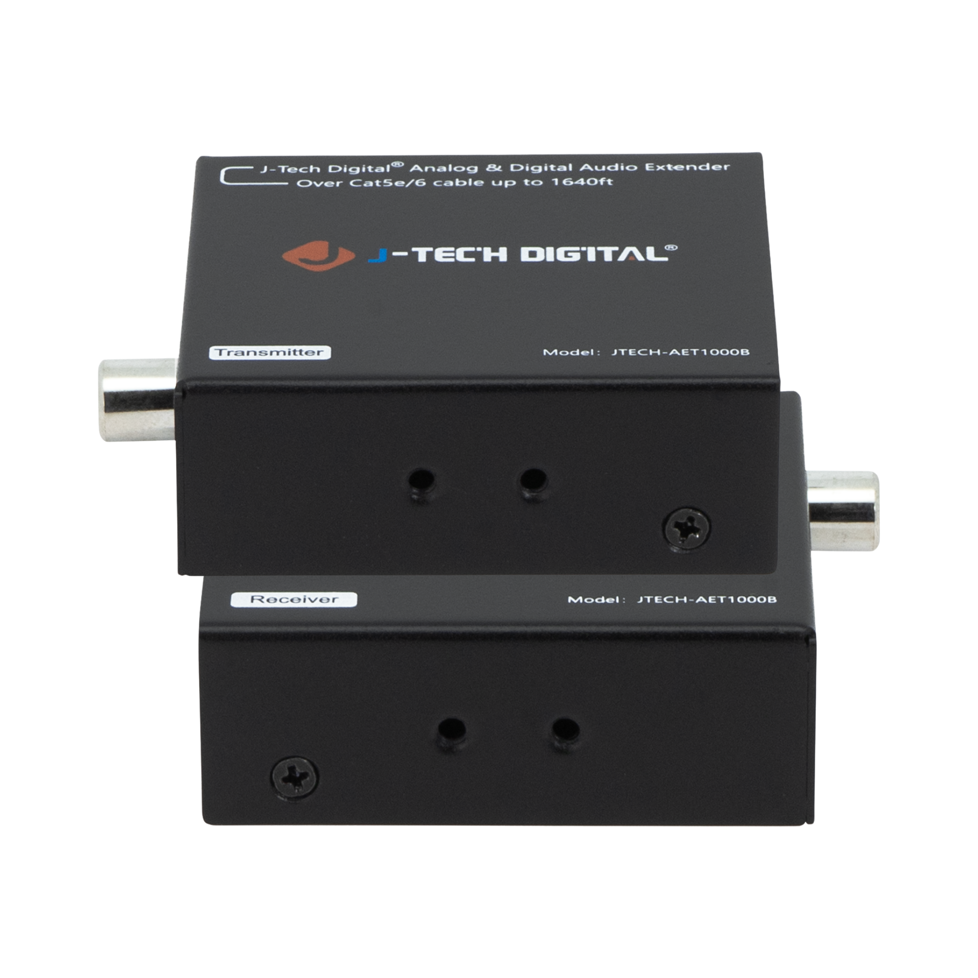 Digital and Analog Audio Extender Over Cat5e (1640ft) | JTECH-AET1000B