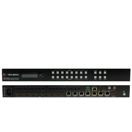 4K 8x8 HDBaseT HDMI matrix extender with PoC for clean installations.