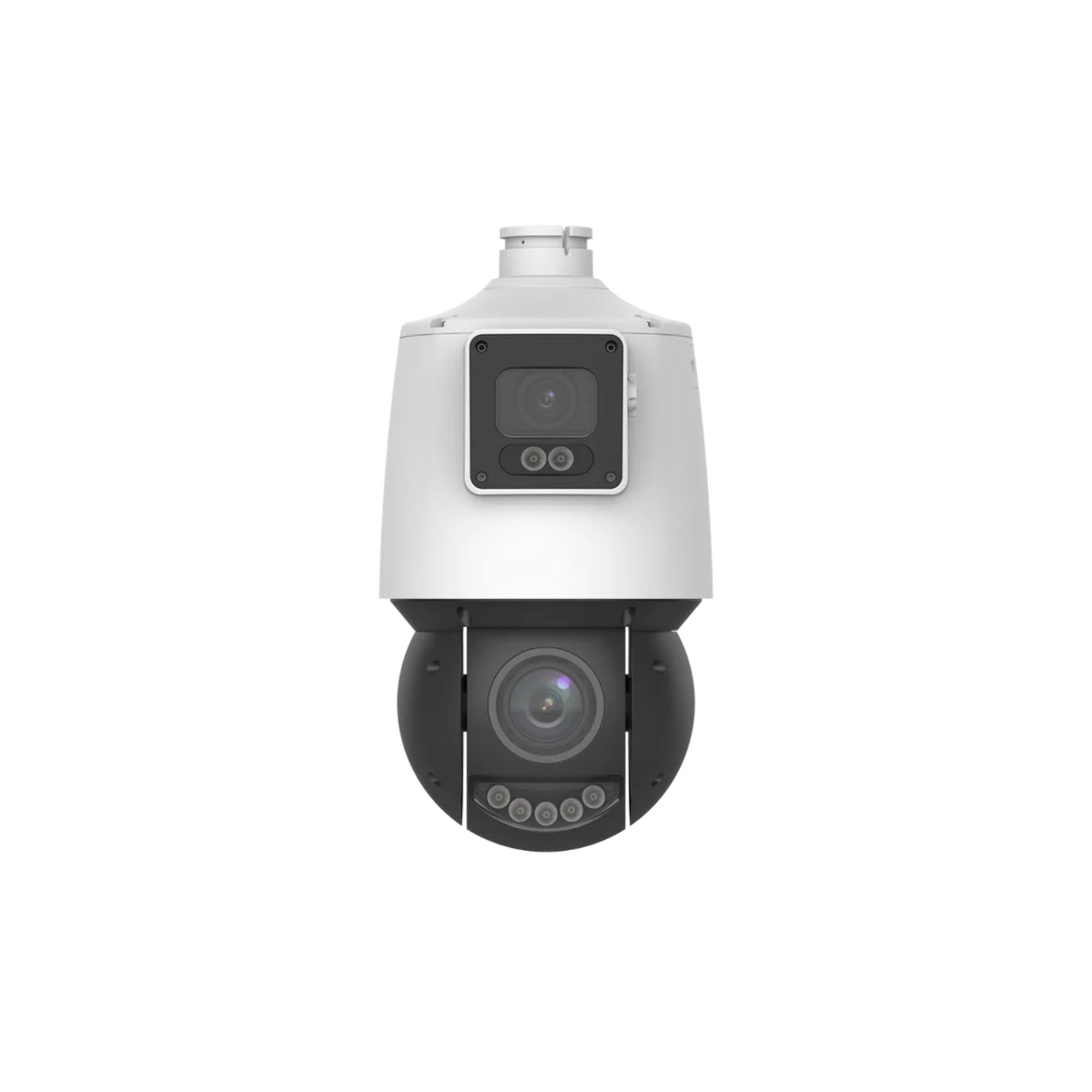 zt-574 dual-lens network PTZ camera front view showing lens