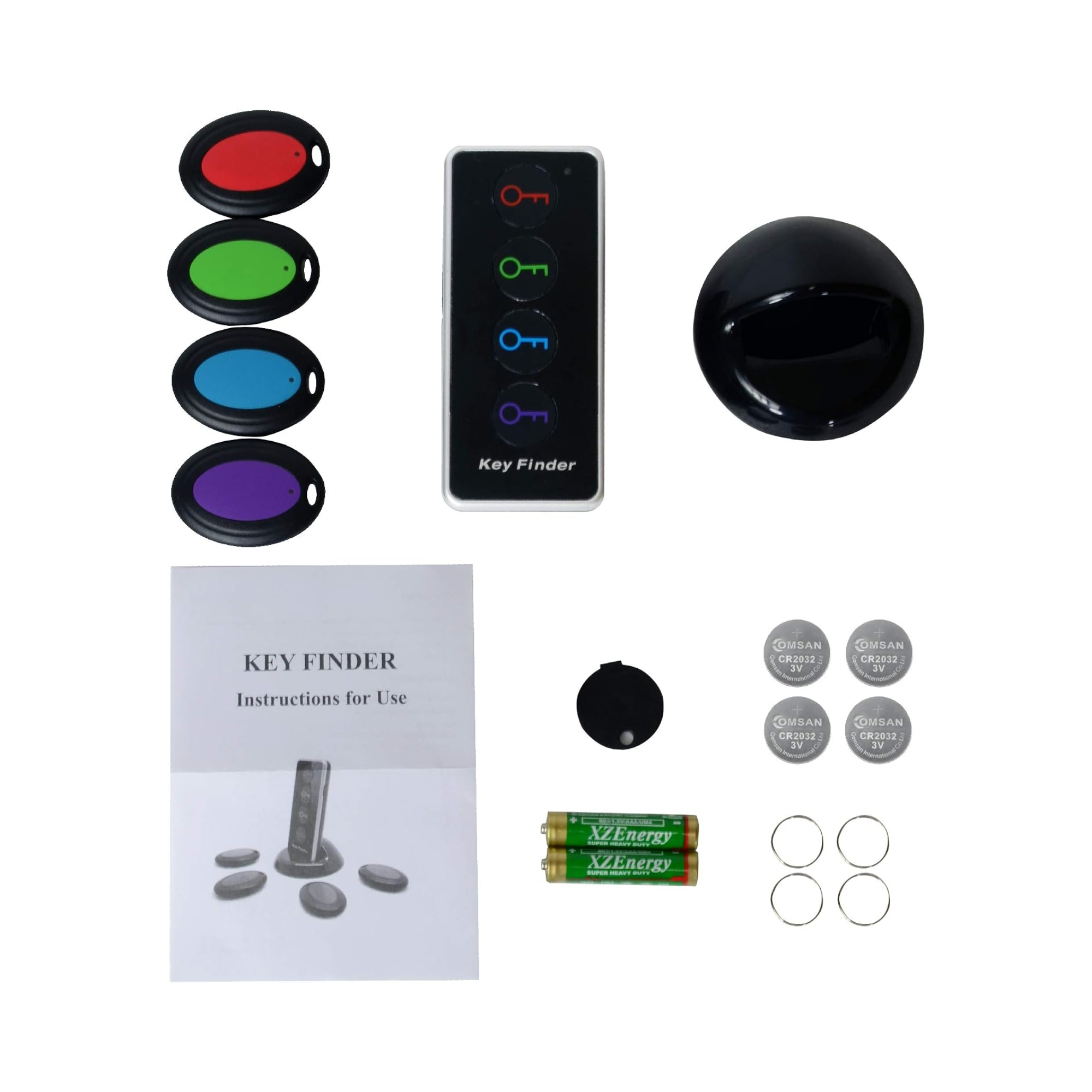 jtd-641 key finder with 4 receivers package contents