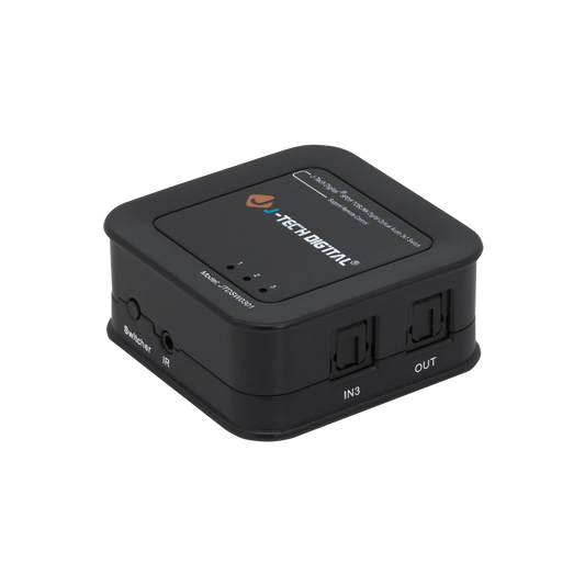 Versatile 3x1 SPDIF optical switch for seamless audio switching. Features Dolby Digital & DTS 5.1 support, plus remote control and button toggle for easy input selection.