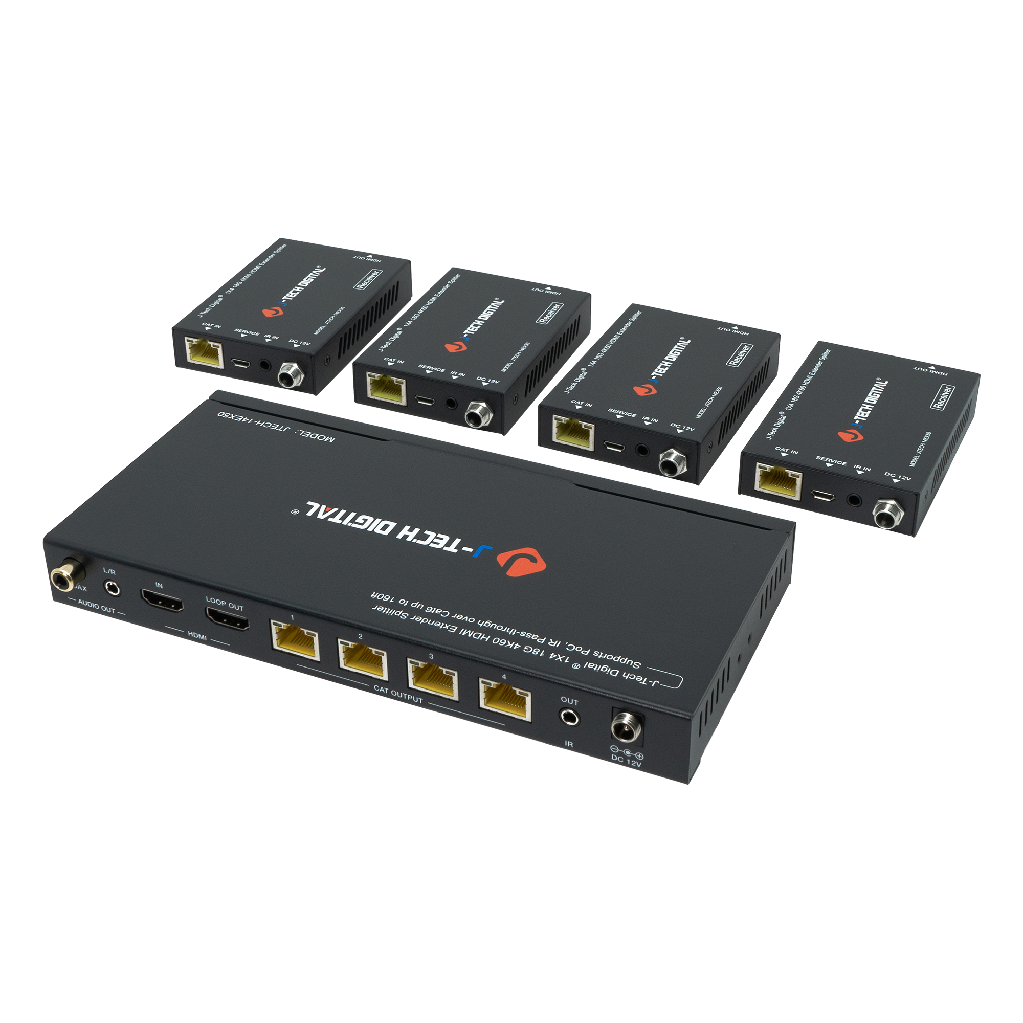 4K 60Hz 1x4 HDMI splitter extender, perfect for extending HDMI signals to multiple displays.