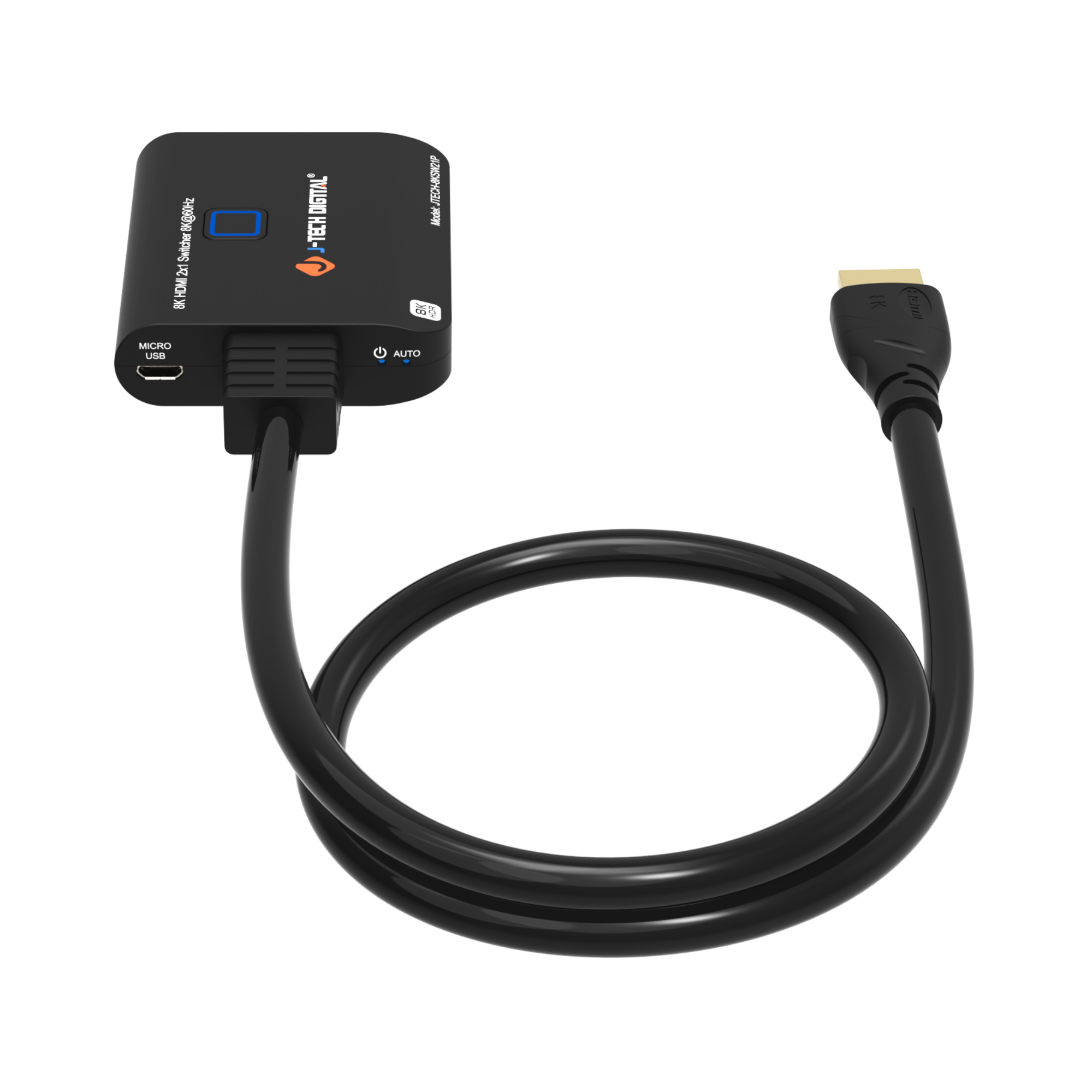 High-Performance 2x1 HDMI Switch – Dual HDMI 2.1 input ports, 8K@60Hz, 4K@120Hz resolution, HDR10, Dolby Vision pass-through for smooth device switching