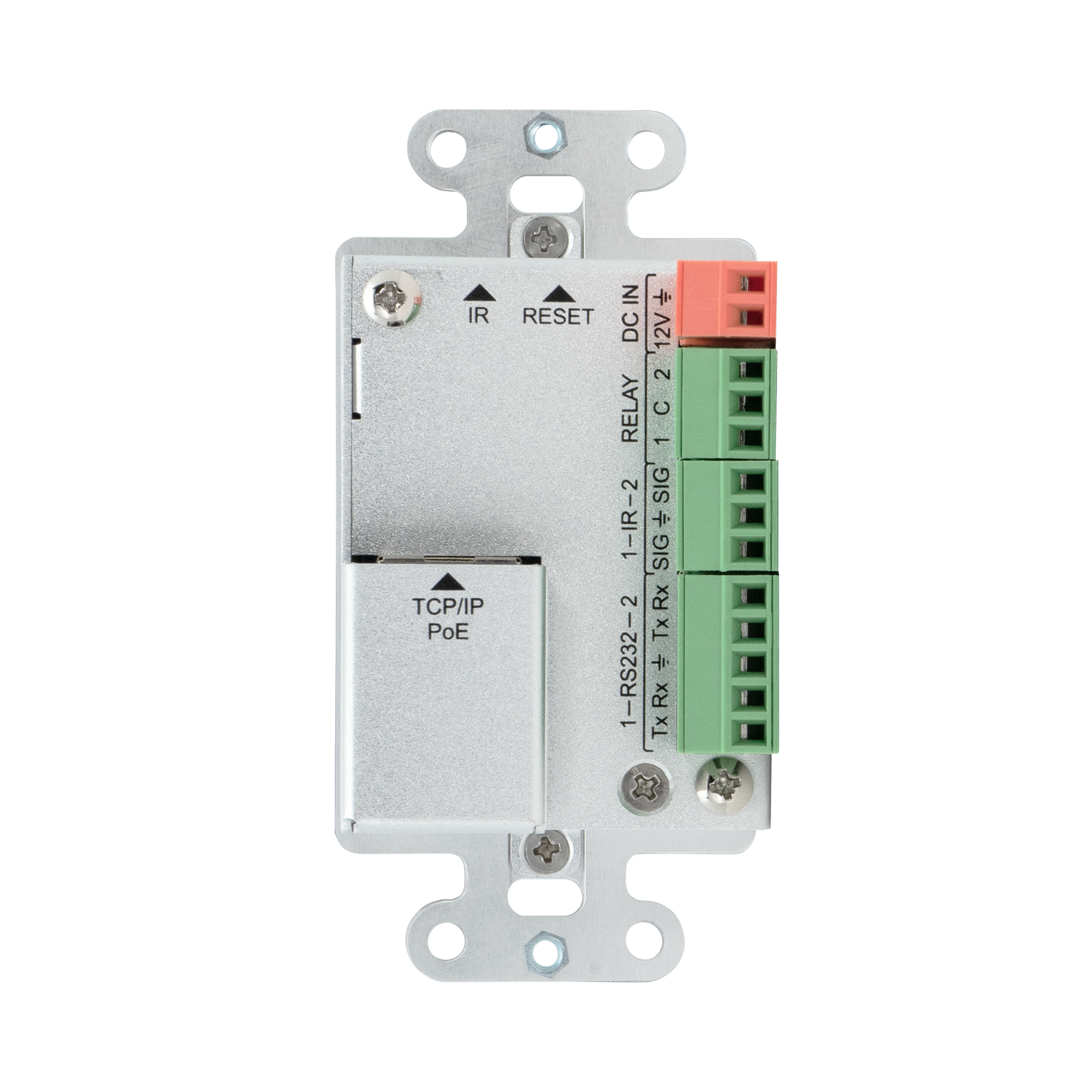 Volume control AV control panel wall plate with RS232 and IR.