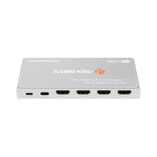 High-Performance 4x1 HDMI Switch – Supports 4K 60Hz, HDR, Dolby Vision, and allows switching between up to 4 devices with auto and manual switching modes.