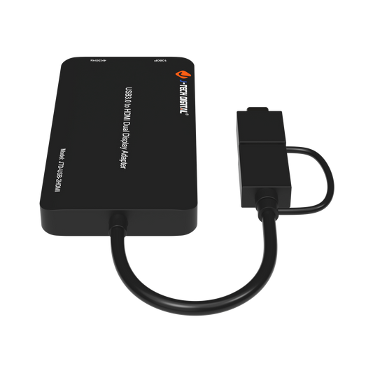 USB Type-A/C to Dual HDMI display adapter for multi-screen setup