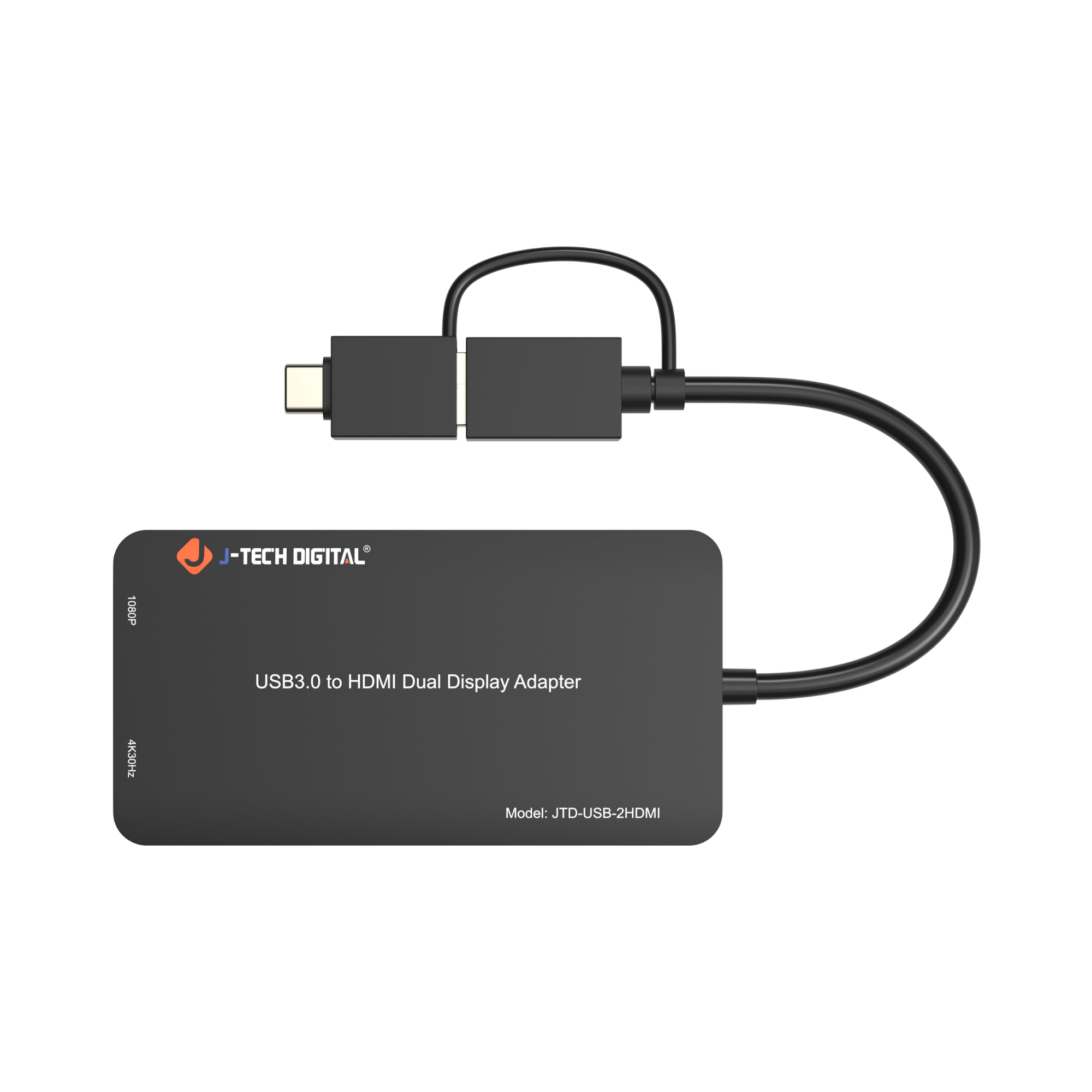 USB Type-A/C to Dual HDMI adapter for extended desktop display