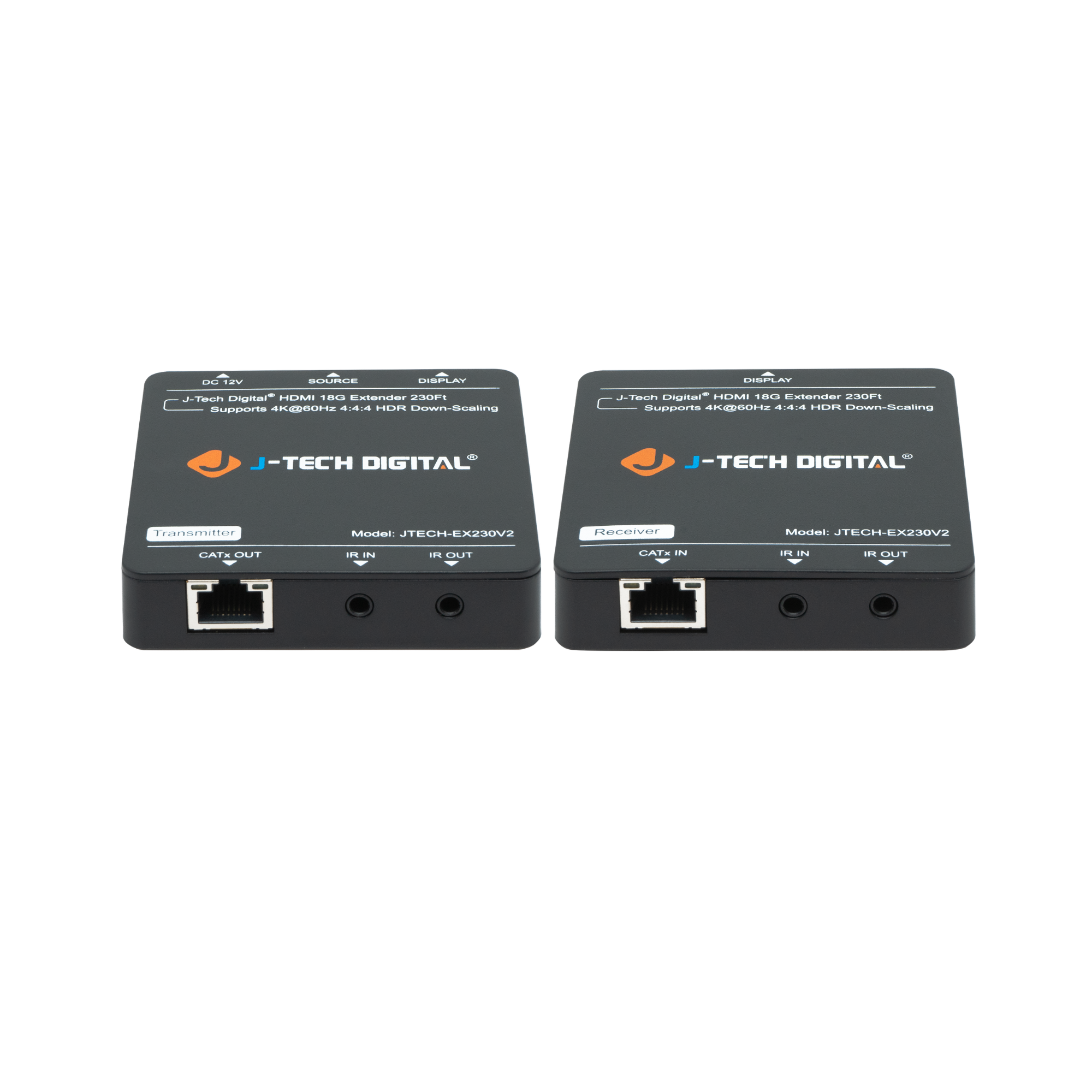 4K 60Hz HDMI Extender Over Cat6a/7 with PoC (230ft.) | JTECH-EX230V2 4K 60Hz HDMI Extender Over Cat6a/7 with PoC (230ft.) | JTECH-EX230V2