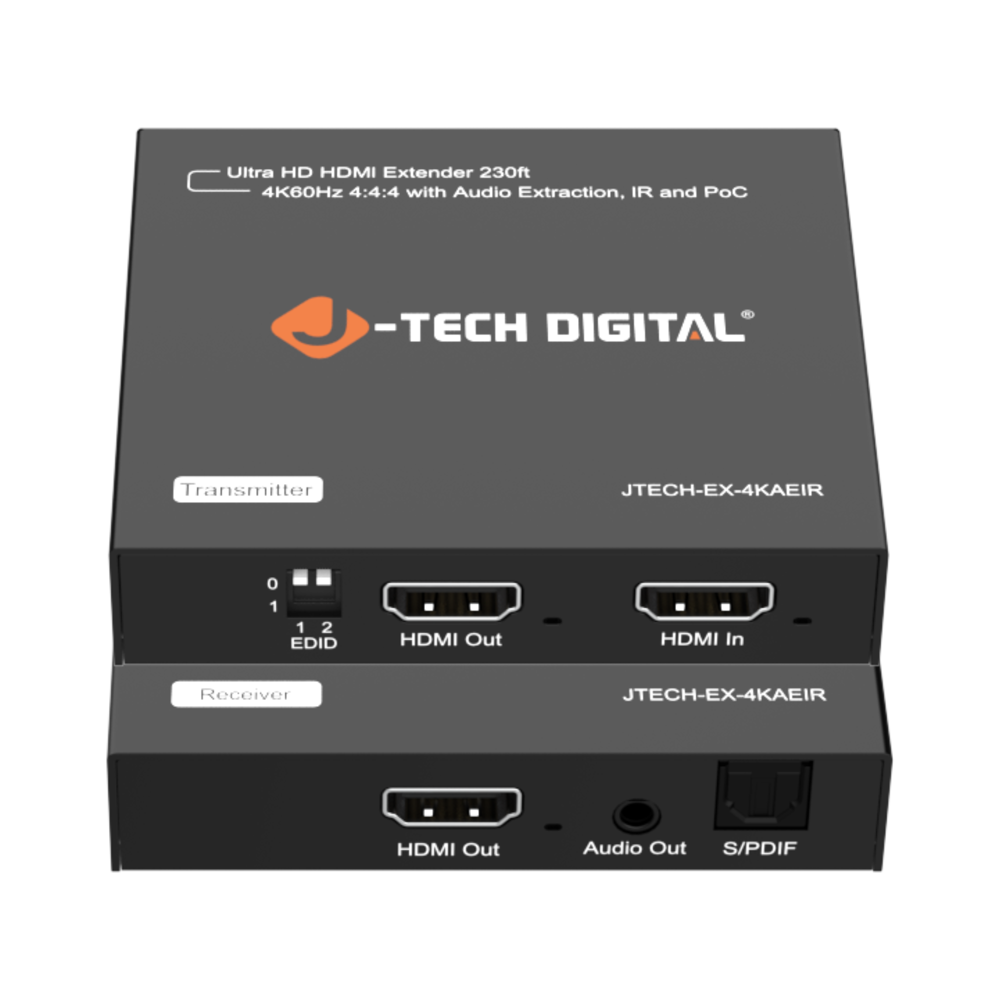 J-Tech Digital HDMI extender device on a white background