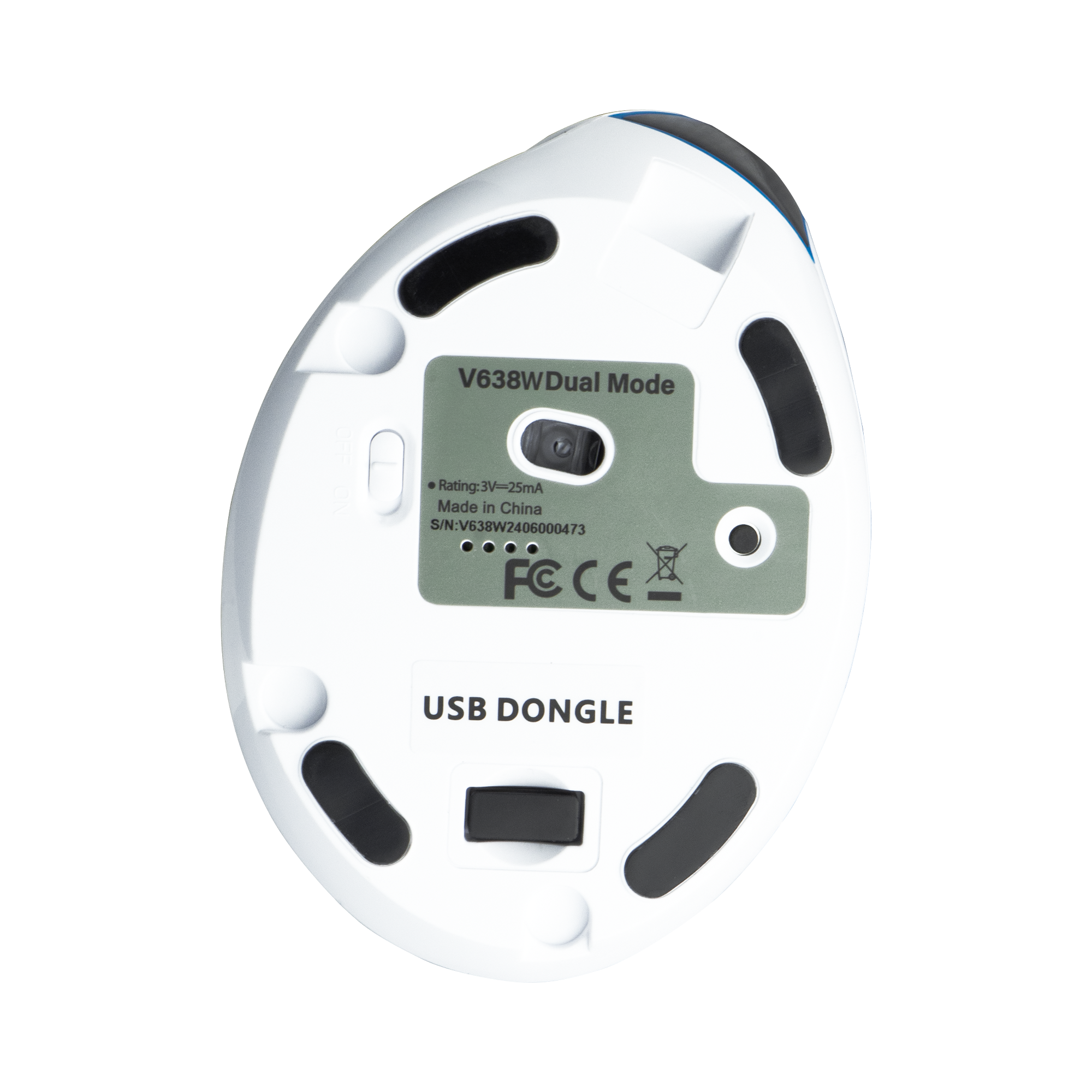 Comfortable ergonomic wireless mouse with removable palm rest and USB-C charging