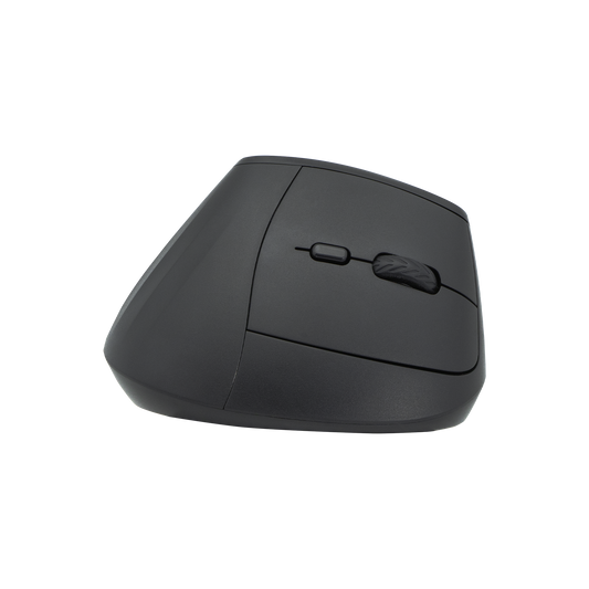Wireless ergonomic mouse with vertical design to reduce wrist strain