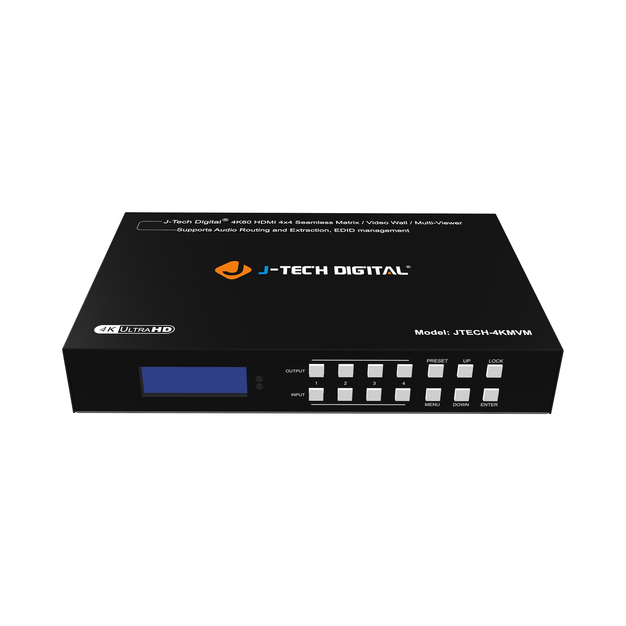 4K HDMI matrix with seamless switching and 4x4 input/output routing