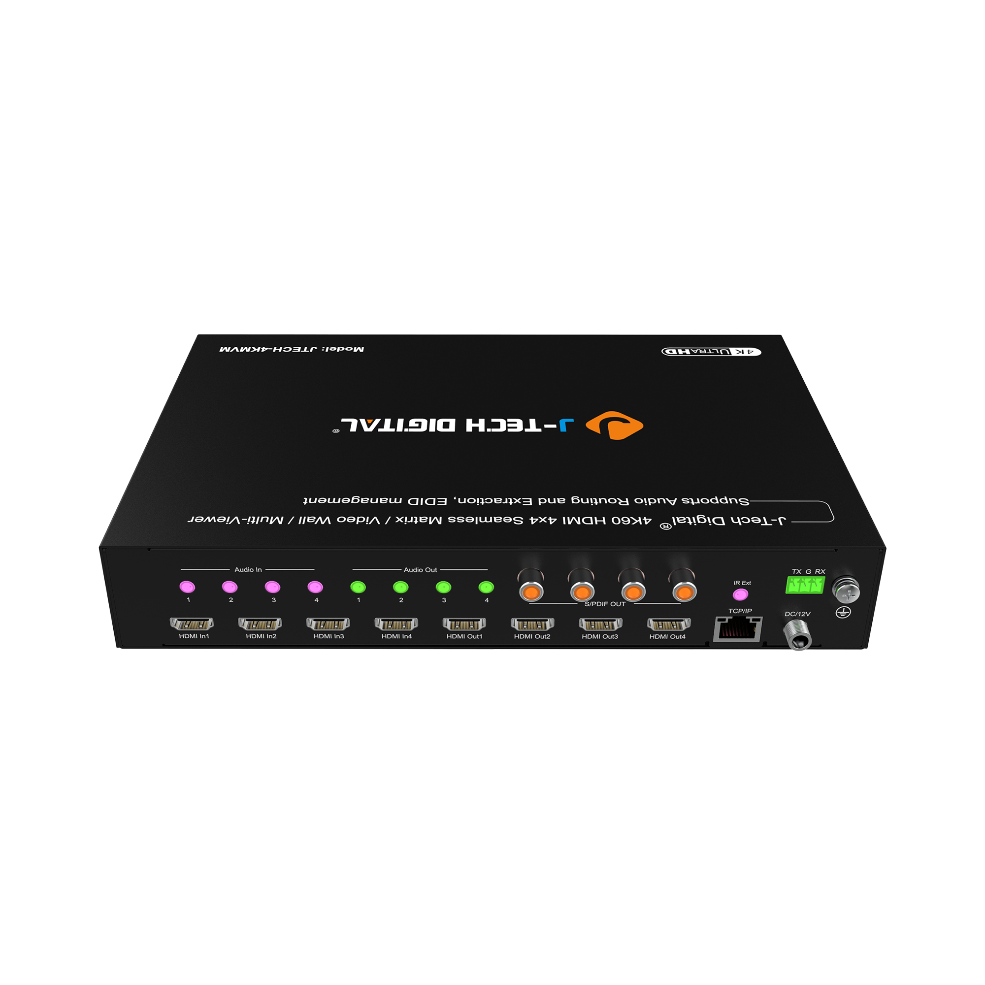 Seamless 4K HDMI matrix with 12 multiviewer modes and audio extraction
