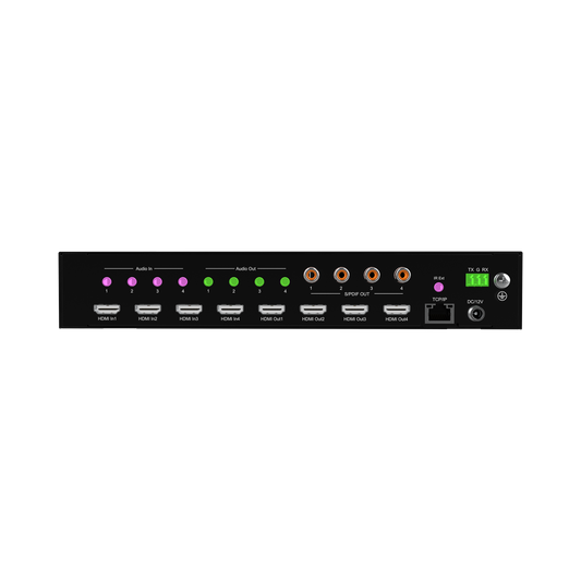 Seamless 4K HDMI matrix with 12 multiviewer modes and audio extraction