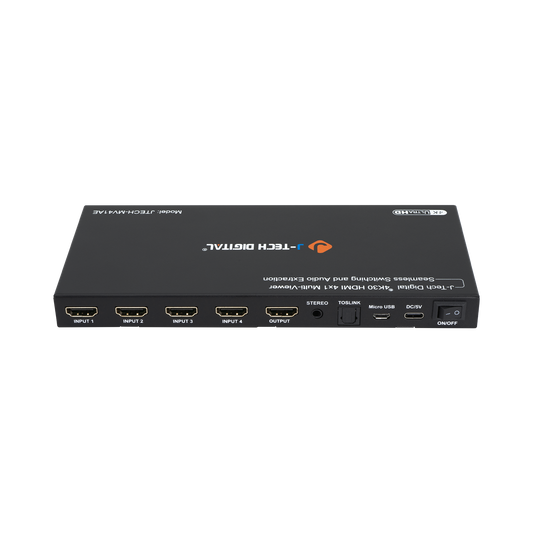 4K Multiviewer and seamless switcher with 4 HDMI inputs and 6 viewing modes