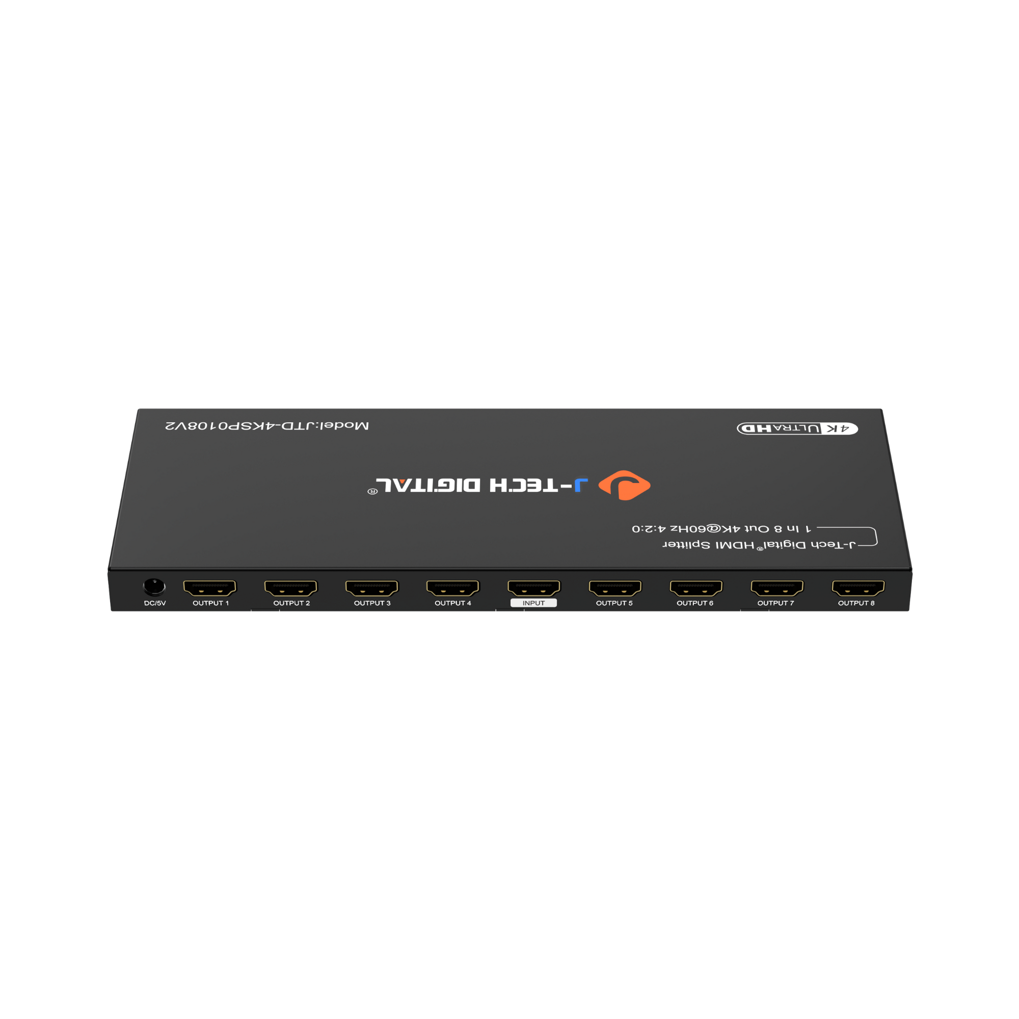 HDMI Splitter 1 In 8 Out 4K 60Hz 4:2:0 top back angle