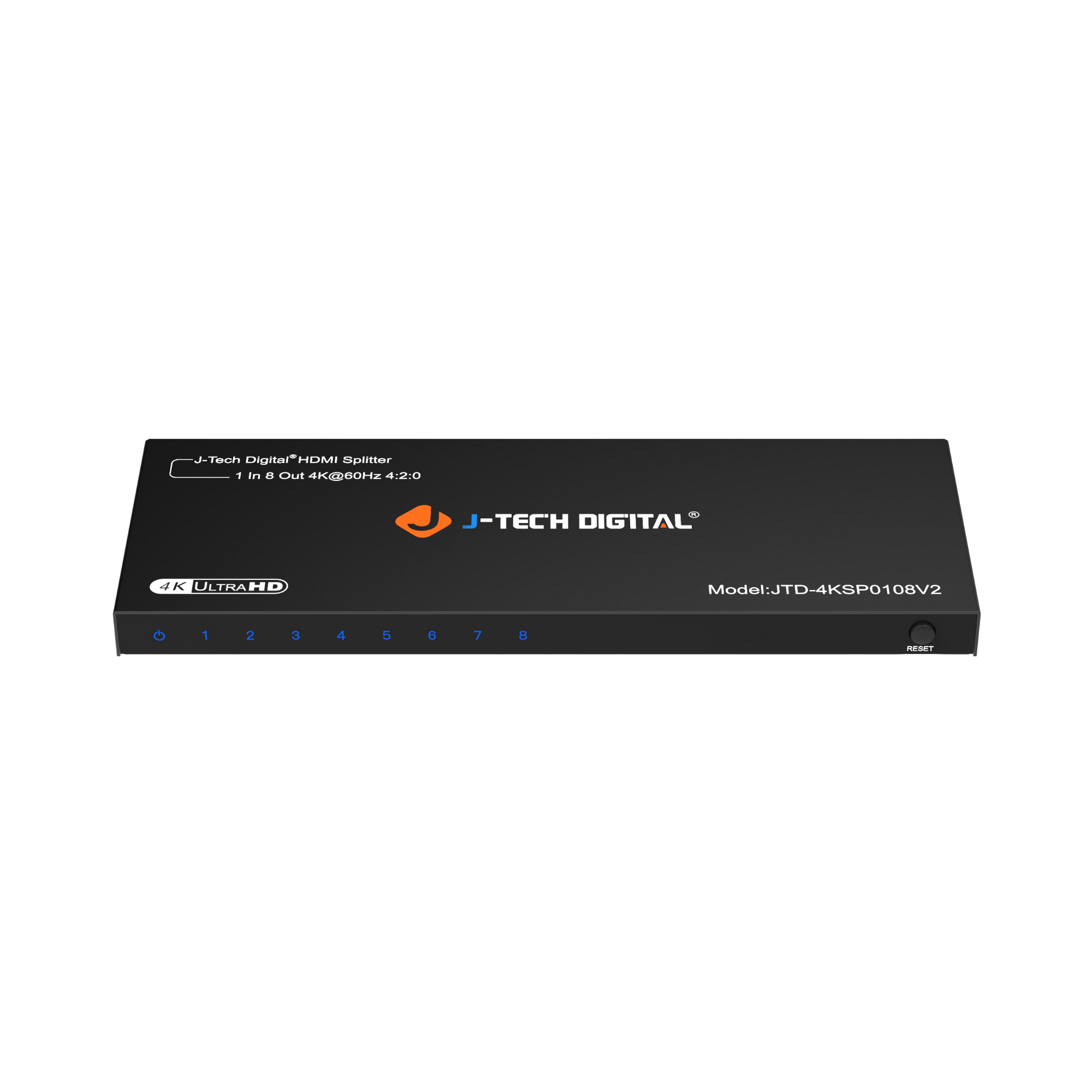 HDMI Splitter 1 In 8 Out 4K 60Hz 4:2:0 top front angle