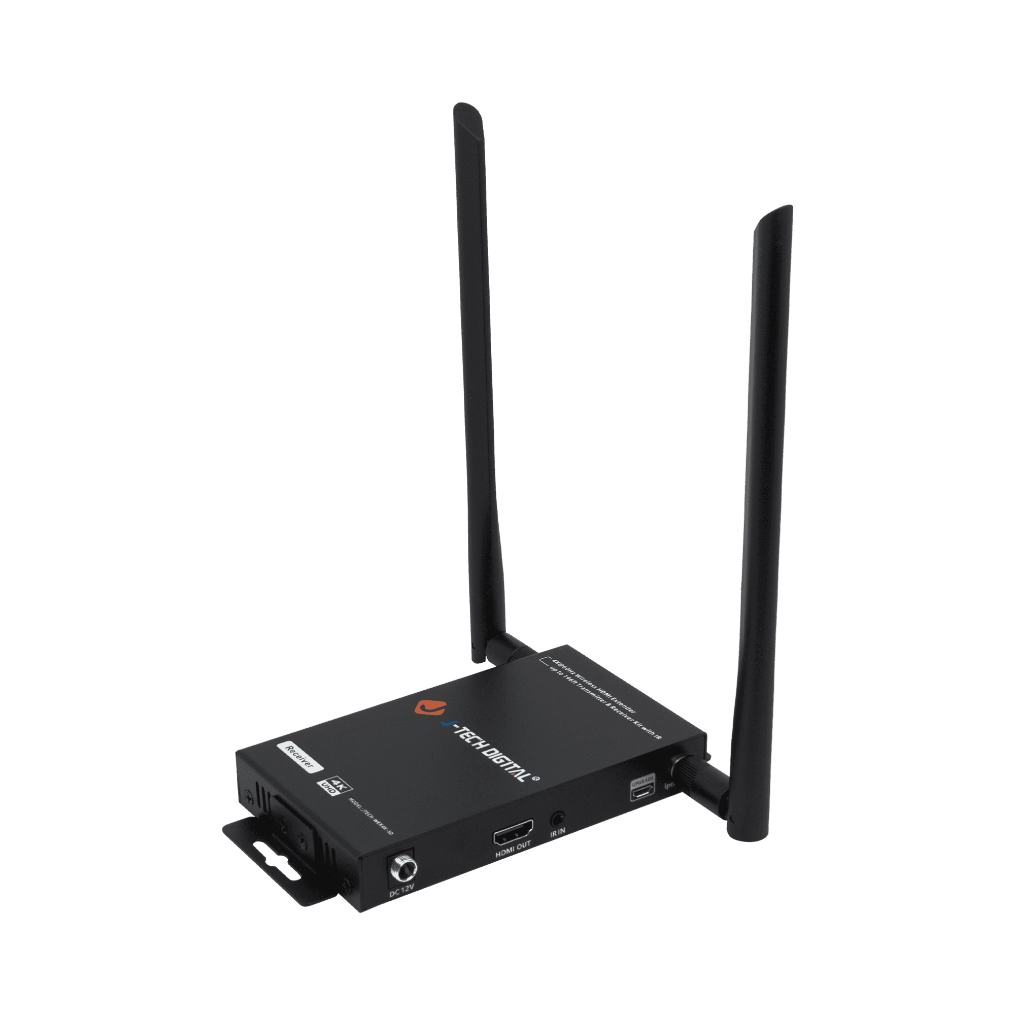 JTD-3190 4K60Hz Wireless HDMI Extender (Receiver only for JTECH-WEX4K-50V2) - showing power and hdmi out port