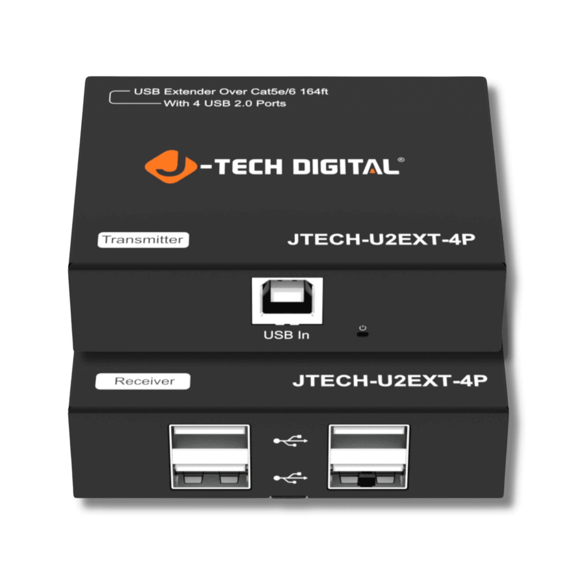 J-Tech Digital USB 2.0 4-port extender over Cat5e/6 with transmitter and receiver