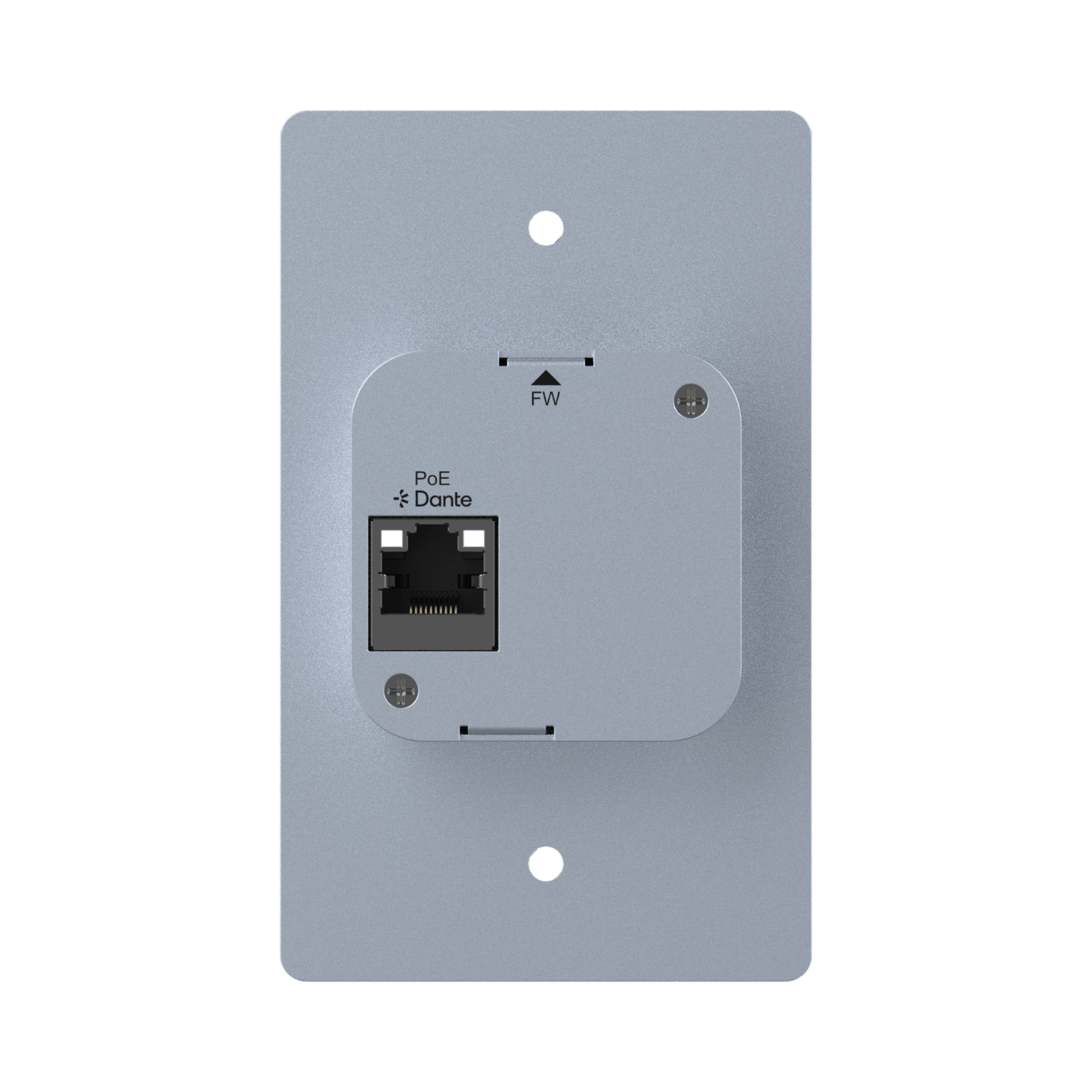 jtd-3321 Single-gang Bluetooth to Dante Converter Wall Plate back panel showing ethernet port