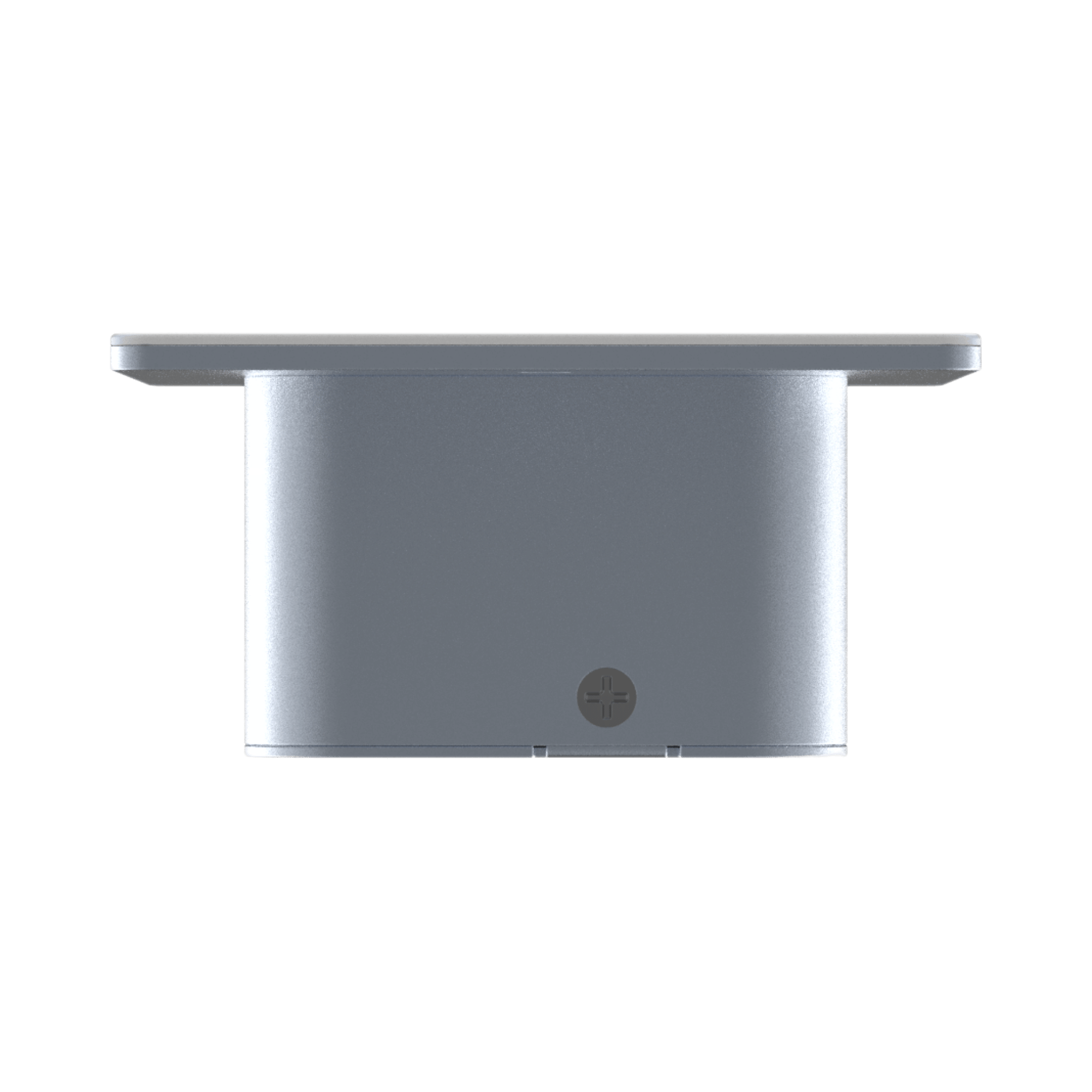 Single-gang Bluetooth to Dante Converter Wall Plate showing bottom side screw