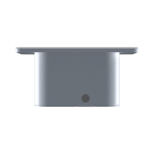 Single-gang Bluetooth to Dante Converter Wall Plate showing bottom side screw
