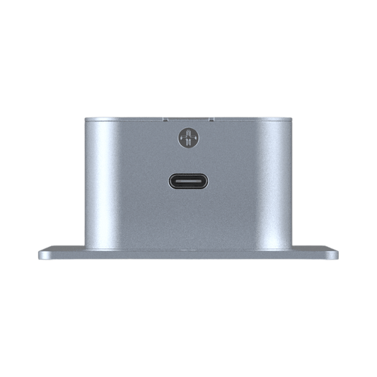 Single-gang Bluetooth to Dante Converter Wall Plate showing usb-c firmware update port