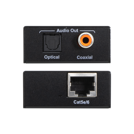 High-Performance Digital Audio Extender – Optical/Coaxial Signal Extension Up to 900ft Over Cat5e/6, Dolby Digital & DTS 5.1, Power Over Cable (PoC)