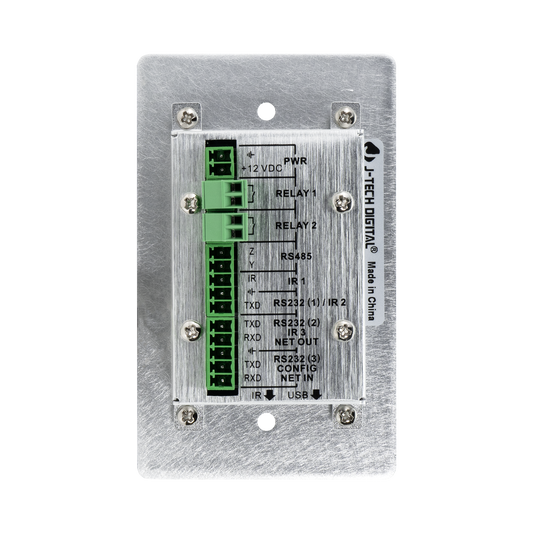 Control Panel Wall Plate for RS-232, RS-458, and IR devices.