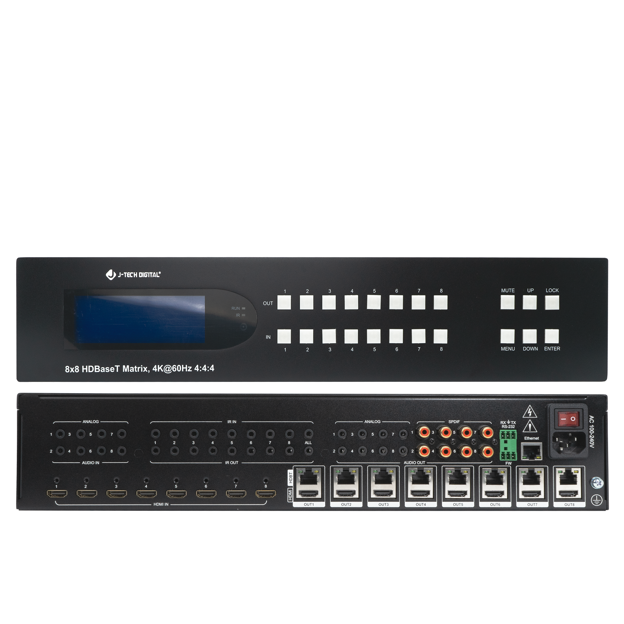 HDMI matrix extender with PoC support for easy setup and use.