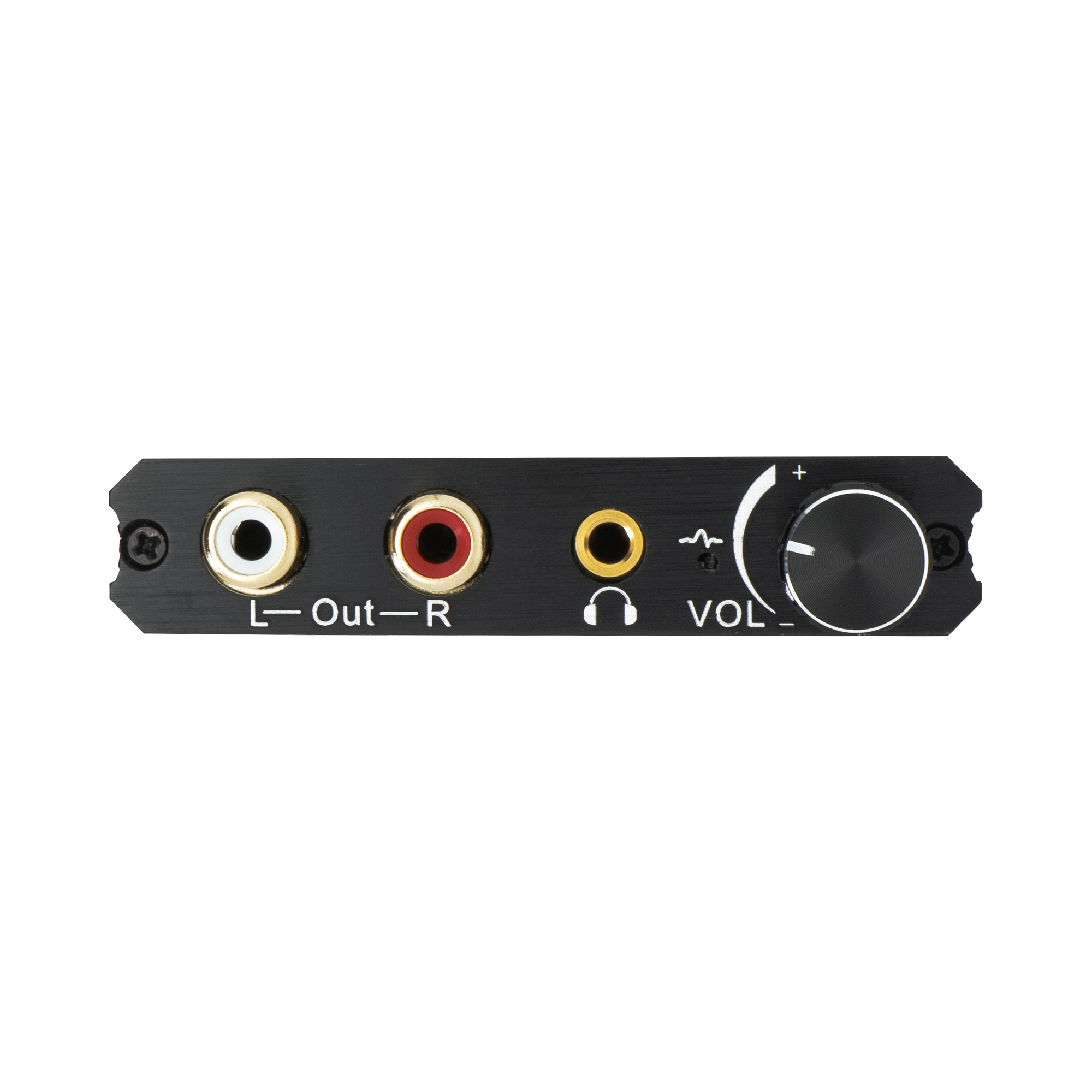 192kHz 24-bit Digital to Analog Converter (DAC) with optical and coaxial inputs. Equipped with RCA and 3.5mm outputs, plus volume and bass controls for enhanced sound quality.