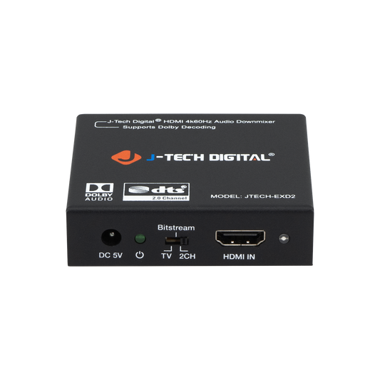 HDMI Audio Extractor – Extracts Audio via SPDIF & RCA, Supports Dolby Digital & DTS, EDID Toggle for 2CH/Bitstream/TV, HDMI 2.0 with CEC.
